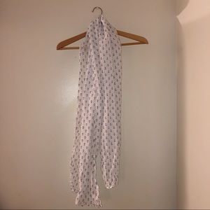 Navy Blue and White Anchor Scarf